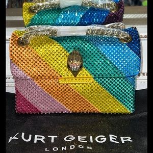 NWT KURT GEIGER LONDON Mini Kensington Rainbow Crystal Shoulder Bag